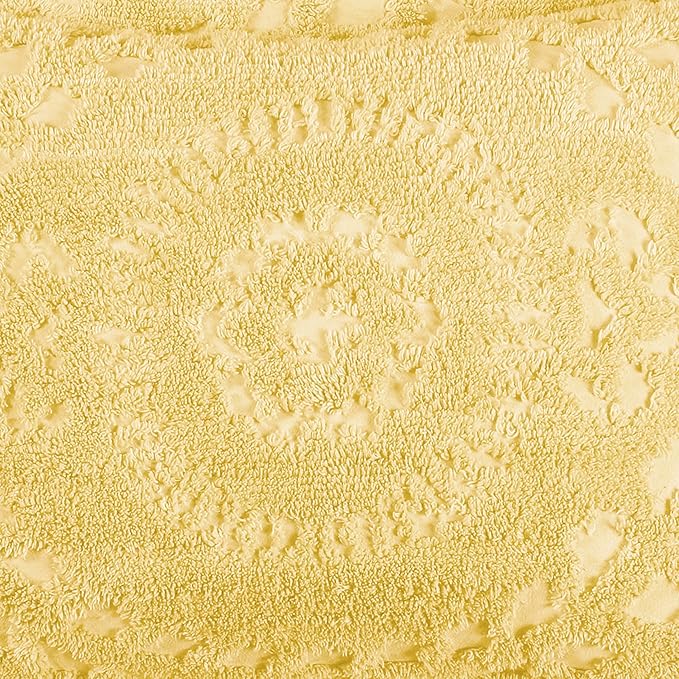 Better Trends Rio Collection is super soft and light weight in Floral Design 100% Cotton Tufted Unique Luxurious Machine Washable Tumble Dry, Standard Sham, Yellow