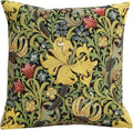 Charlotte Home Furnishings Throw Pillow Covers Decorative Boho Pillow Cover for Couch Living Room Golden Lily Black Square Cushion Cases 18x18 in European Cotton Jacquard Woven Cozy Bedroom Decor