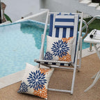 DFXSZ Blue Orange Outdoor Flower Pillow Covers 20x20 Inch Set of 2 White Colored Throw Pillows Outdoor Waterproof Decor for Living Room Sofa Patio Funiture Garden Floral Polyester pillow covers 002C20
