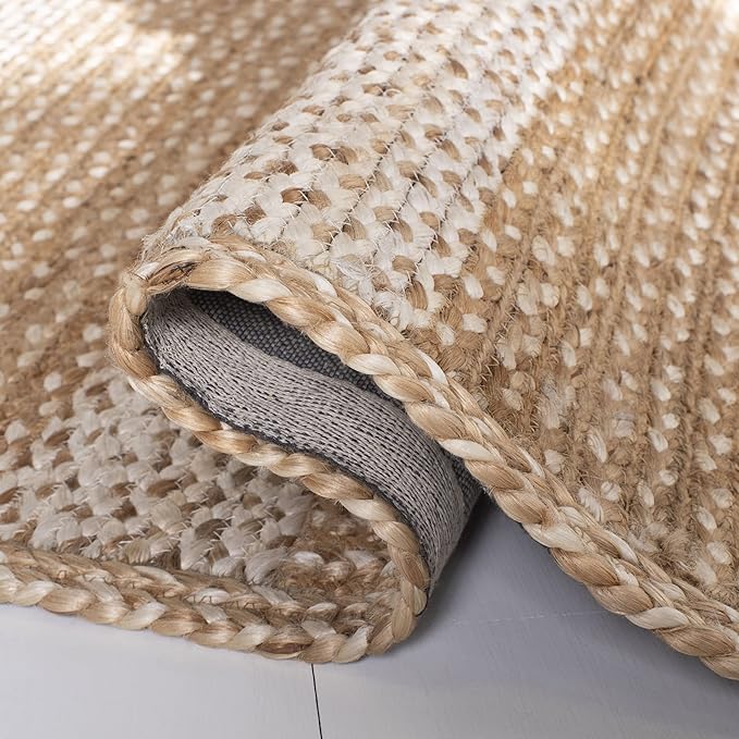 SAFAVIEH Natural Fiber Collection Runner Rug - 2'3" x 7', Natural & Ivory, Handmade Stripe Jute, Ideal for High Traffic Areas in Living Room, Bedroom (NF887A)