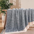 NEXHOME PRO Soft Throw Blankets for Couch, Reversible Warm Blankets Cozy Knit Blanket for Women, Fuzzy Plush Lightweight Throws for Sofa, Bed, Picnic, Navy, 50 x 60 inches