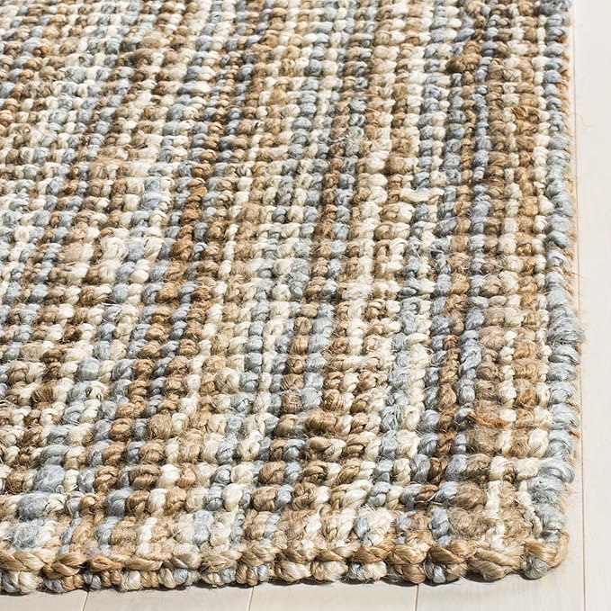 SAFAVIEH Natural Fiber Collection Runner Rug - 2'6" x 8', Grey & Natural Brown, Handmade Jute, Farmhouse Style, Chunky Textured Thick Pile (NF447K)