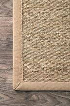 Nuloom Elijah Beige/Natural, 6' Square, Basketweave, Seagrass, Soft and Textured, High Traffic, Stain Resistant, Easy Clean, Durable Area Rug for Bedroom, Living Room, Dining, Den, Foyer, Entryway