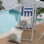 Brown Blue Flower Pillow Covers 16x16 Inch Set of 2 Summer Outdoor Waterproof Decor for Home Patio Funiture Garden Living Room Modern Art Floral Polyester Square Cushion Cover 01F16