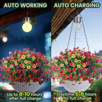 Artificial Faux Hanging Plants Flowers Basket for Spring Outdoor Outside Decorations, Fake Silk Daisy Look Real,Ferns in Planter UV Resistant Realistic for Front Door Yard Farmhouse Wedding Decor