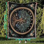 Tree of Life Woven Throw Blanket Mandala Boho Chic Decor Life Tree Reversible Cute Cotton Boho Throw Blanket Witchy Throws Blankets with Tassels Bohemian Room Decor Luxury Christmas Throws 51”x59”