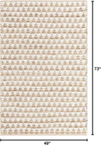 Unique Loom Chindi Jute Collection Area Rug (4' 1" x 6' 1" Rectangle, White/ Natural)