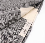 Bazaar Anatolia Turkish Beach Towel – 100% Cotton, Quick Dry, Lightweight and Sand Free – Perfect for Bathroom, Travel, Yoga, Camping, Oversized 71x39 inches - Diamond Black