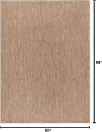 Washable Indoor Outdoor Rug 5x7 Weather Resistant Area Rugs Modern Solid Jute Rug for Porch Deck Balcony Backyard Patio Outside Carpet (5 X 7 Jute Beige)