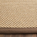 SAFAVIEH Area Rug 3x5 - Natural Fiber Collection - Maize & Brown, Sisal, Woven Design with Border (NF141C)
