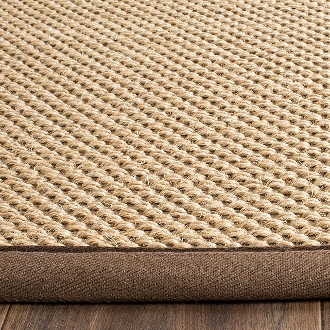 SAFAVIEH Area Rug 2x3 - Natural Fiber Collection - Maize & Brown, Sisal, Woven Design with Border (NF141C)