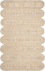 SAFAVIEH Natural Fiber Collection Area Rug - 6' x 9', Ivory, Handmade Farmhouse Braided Woven Jute, Ideal for High Traffic Areas in Living Room, Bedroom (NF365A)