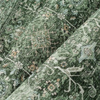 Area Rug 5x7 Green Washable Living Room Carpet Soft Non Slip Vintage Bedroom Indoor Office Traditional Retro Distressed Throw Large Rug for Dining Room Bathroom Kitchen