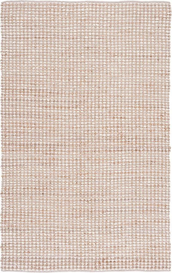 SAFAVIEH Natura Collection Area Rug - 6' x 9', Beige & Ivory, Transitional Design, Ideal for High Traffic Areas in Living Room, Bedroom & Dining Room (NAT349B-6)