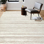Boho Area Rug 6x9 Beige Living Room Large Office Modern Neutral Kitchen Taupe Washable Indoor Accent Low Pile Geometric Carpet Distressed Throw Rug Bedroom Dining Room