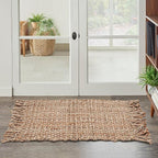 Hausattire Hand Woven Jute Rug 20"x32"- Natural, Reversible Farmhouse Boho Accent Rustic Rugs for Kitchen, Living Room, Bedroom, Entryway Rag Rug | Small Decorative Floor Rugs - 20x32 Inches