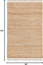 SAFAVIEH Area Rug 8x10 - Natural Fiber Collection - Large - Natural & Light Grey, Handmade Jute, Ideal for Living Room, Bedroom, Dining Space (NF550A)