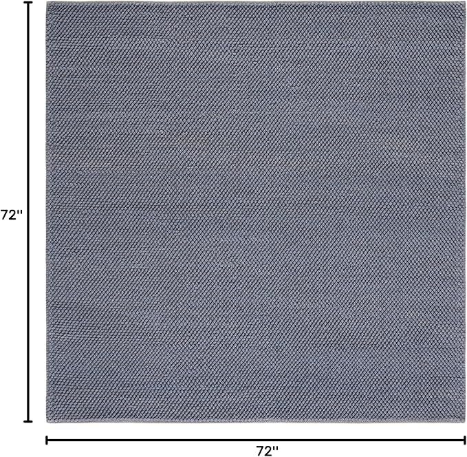 SAFAVIEH Natura Collection Area Rug - 6' Square, Dark Grey, Handmade Wool Blend, Textured Design, Ideal for Living Room, Bedroom, Dining Space (NAT425H)