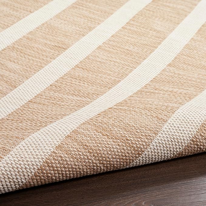 Nourison Home Positano Beige Ivory 9' x 12' Area Rug - Easy Clean, Non Shedding, Bed Room, Living Room, Dining Room, Kitchen (9' x 12')