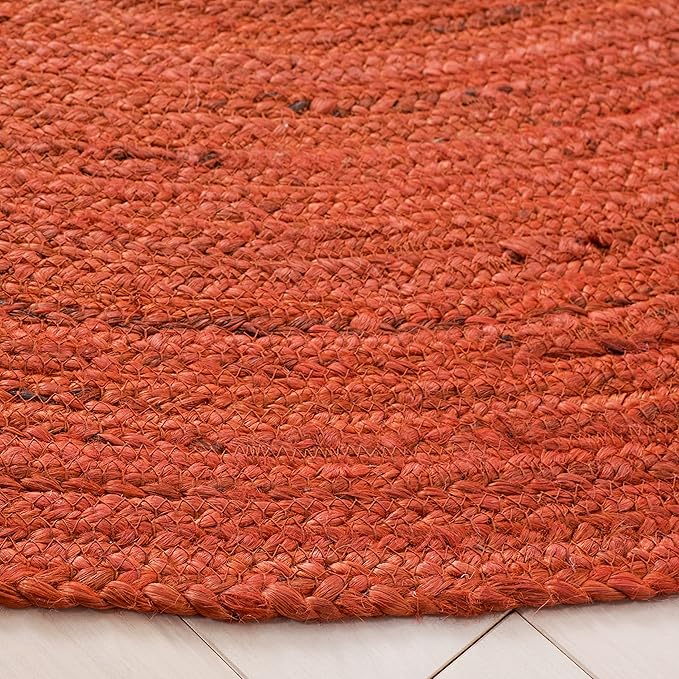 SAFAVIEH Natural Fiber Collection 4' Round Rust NFB901P Handmade Premium Jute Entryway Foyer Living Room Bedroom Kitchen Area Rug
