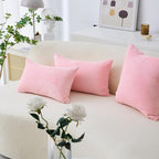 Home Brilliant 26x26 Pillow Covers for Couch Bed Decor Pink Soft Velvet Euro Pillow Shams for Sofa Partie, 26 inches, 66 cm, Set of 2, Pink