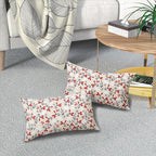4th of July Floral Pillow Covers 12x20 Set of 2 Rustic Old Style Navy Blue Red White Flower Print Rectangle Decorative Outdoor Pillowcases Patriotic Throw Cushion Case Decor for Couch Sofa Bed