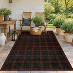 Easy Jute 5x7 Buffalo Plaid Rug for Bedroom Under Bed - Retro Black and Red Rug for Living Room, Entrance, Non Slip Washable Carpet for Patio and Fireplace, Washable Woven Fall & Holiday Decor
