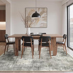 GENIMO 8x10 Area Rugs for Living Room, Machine Washable Non Slip Rugs, Low Pile Lightweight Modern Abstract Print Rug for Bedroom, Dining Room, Home Office, Distressed Grey