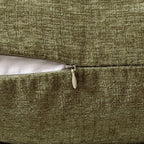 MIULEE Pack of 2 Couch Throw Pillow Covers 18x18 Inch Soft Olive Green Chenille Pillow Covers for Sofa Living Room Solid Dyed Pillow Cases