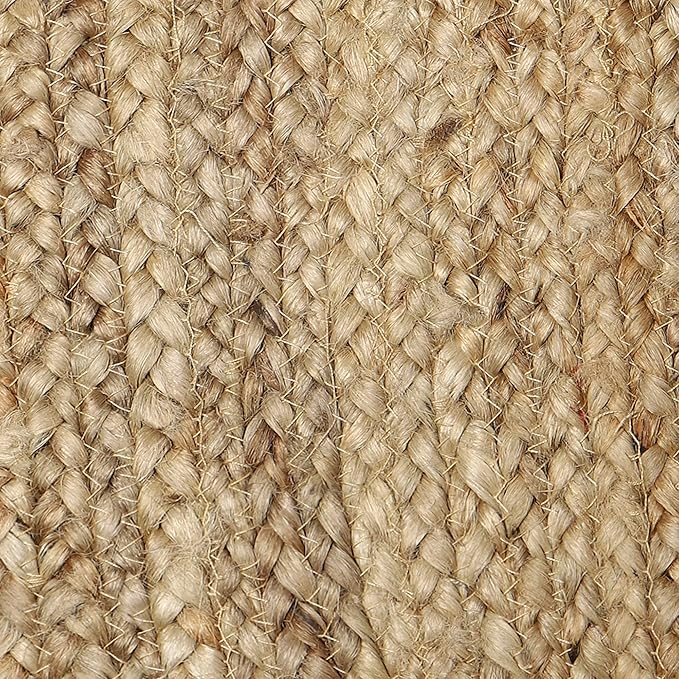 REDEARTH Rectangular Area Rug - Hand Woven Braided 100% Natural Jute - Artisan Made Boho Jute Rugs for Bedroom - Kitchen - Living Room - Farmhouse - Aesthetic Home Decor (5'x8' - Natural)