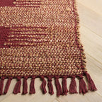 SAFAVIEH Natural Fiber Collection Area Rug - 7' Square, Natural & Rust, Handmade Jute & Cotton, Ideal for Living Room, Bedroom, Dining Space (NF124P)