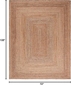 SAFAVIEH Area Rug 6x9 - Cape Cod Collection - Natural Brown, Handmade Braided Flat Weave Jute (CAP252A)