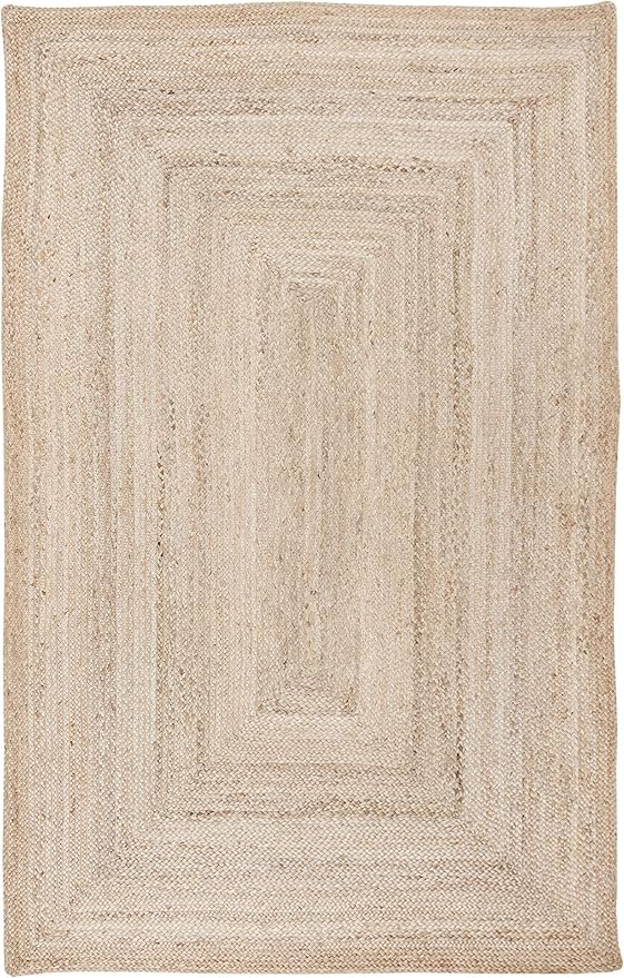 SAFAVIEH Area Rug 5x8 - Cape Cod Collection - Natural Brown, Handmade Braided Flat Weave Jute (CAP252A)