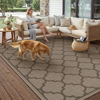 5x7 Geometric Figure Easy Jute Area Rug for Living Room Scalloped Washable Indoor Outdoor Carpet Farmhouse Patio Office Mat Geometric Non Slip Black Carpet for Backyard Dining Room