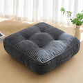 HIGOGOGO 6" Extra Thick Floor Pillow Cushion for Adults, Meditation Cushion Pillow, Large Square Floor Sitting, Tufted Corduroy Cover, for Tatami Living Room or Yoga, 22x22 Inch, Dark Grey