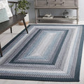 SAFAVIEH Washable Rug Outdoor Braided Collection - 6' x 9', Teal & Multi, Handmade & Reversible, Non-Shedding & Easy to Clean, Ideal for Patio, Backyard, Mudroom (BRD308J)