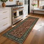 GarveeHome Kitchen Runner Rug 2.5x8 Runner Rug Non Slip Washable Runners for Hallways, Boho Vintage Rugs with Rubber Backing Soft Low-Pile Indoor Long Carpet for Entryway Bedroom, Red