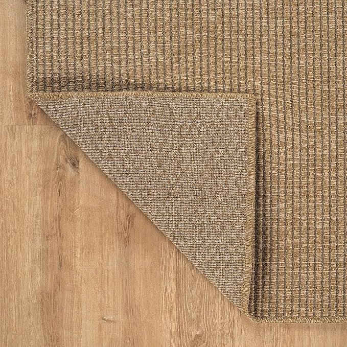 CAMILSON Easy Jute Rug 2x3, Indoor Outdoor Natural Color Farmhouse Area Rugs for Living Room and Kitchen Rug, Solid Boho Woven Design, Easy-Cleaning, Washable Outside Carpet Alfombras (2 x 3)