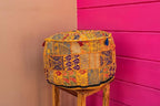 THE ART BOX Cotton Patchwork Vintage Pouf Covers (14x22 Inches, Cover Only) Boho Embroidered Bean Bag Seating Ottoman Kids Stool Decorative Chair Bohomian Home Décor