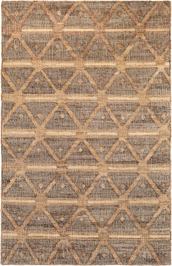 Dash & Albert Rumi Handwoven Jute Rug, 9.5 X 13.5 Feet, Browns Geometric Pattern