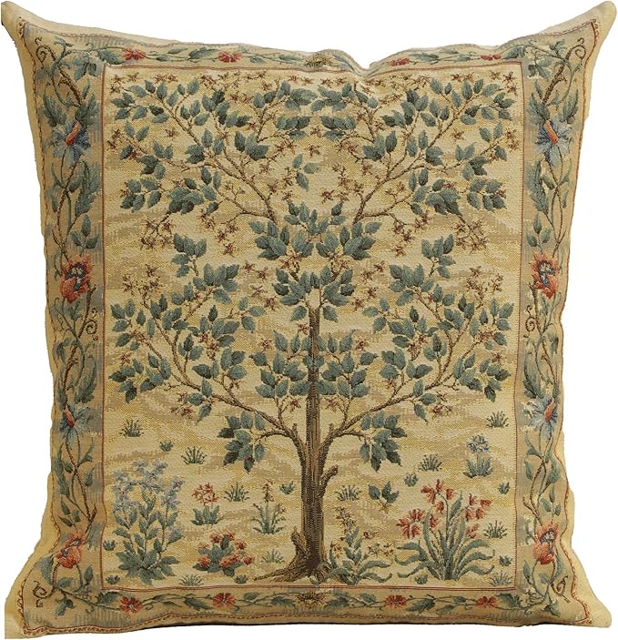 C Charlotte Home Furnishings Inc Tree of Life Light European Cushion Cover - 18 in. x 18 in. Cotton by William Morris