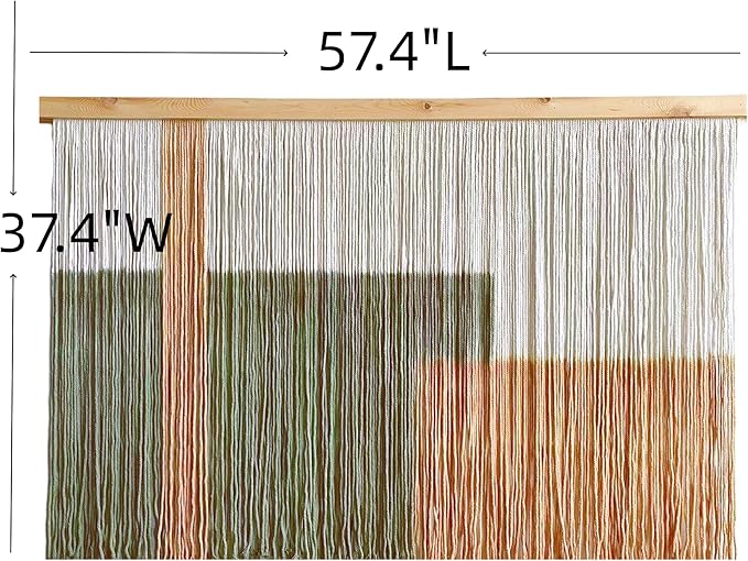 Sdjazl Woven Boho Macrame Wall Hanging Home Decor Tapestry Dip-Dyed Large Modern Handmade Colorful Mountain Landspace for Living room (khaki)