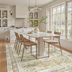 6x9 Area Rug for Living Room Washable 6x9 Non-Slip Modern Rugs for Bedroom Dinning Room Ultra-Thin Indoor Green Orange