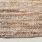 SAFAVIEH Natural Fiber Couture Collection Area Rug - 6' Round, Ivory & Natural, Handmade Jute, Ideal for Living Room, Bedroom, Home Office, Dining Space (NFC101A-6R)