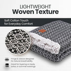 Gold Case Throw Blanket for Bed - 100% Recycled Turkish Cotton Blanket - Retro Lightweight Soft Throw Blankets for Bed & Living Room - Queen Size Cozy Blankets - 90x90 - Black