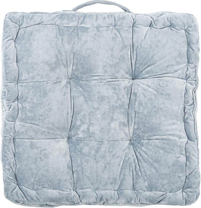 Safavieh Belia Glam 18-inch Light Grey Velvet Square Floor Pillow
