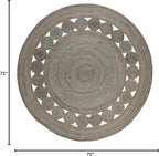 SAFAVIEH Area Rug 6' Round - Natural Fiber Collection - Grey, Handmade Jute, Boho Farmhouse Braided Design (NF364C)