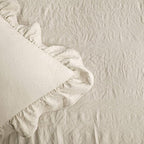 Lush Decor Ruffle Skirt Bedspread Set - 3-Piece Luxurious Farmhouse Bedding - Elegant Ruffle Detail - Timeless Style - Soft Lightweight Sheets - California King, Neutral