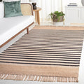 SAFAVIEH Natural Fiber Collection Area Rug - 6' x 9', Natural & Black, Handmade Jute, Ideal for The Living Room, Bedroom, Dining Room (NFB325Z-6)