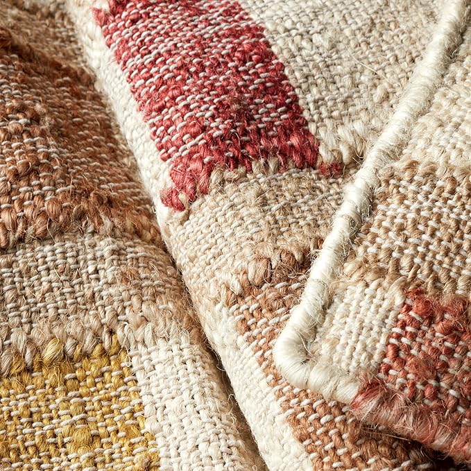 Dash and Albert Mosaic Multi Handwoven Jute Rug, 8.5 X 11.5 Feet, Multi Geometric Pattern - Premium Luxury Hotel Quality Soft Breathable Hypoallergenic Machine Washable Easy Care All Season